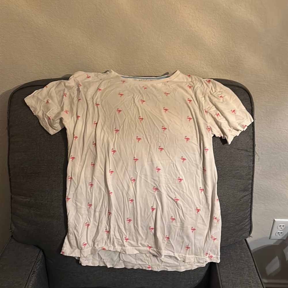 Cactus man white with flamingos T-shirt